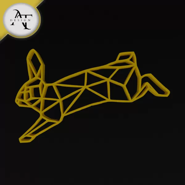 Rabbit - Geometric - 2D Wall Art Decor - Model preview 1