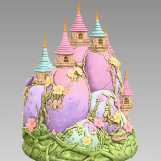 Fantasy Egg Castle STL File– 3D Printable Easter Decoration - Model thumbnail 5