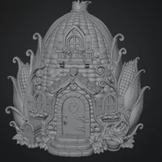 Corn Cottage STL File for 3D Print - Model thumbnail 8
