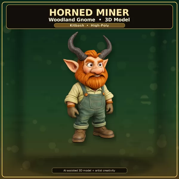 Woodland Gnome Character Collection – High-Poly Kitbash 3D Model - Model preview 4