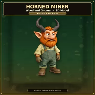 Woodland Gnome Character Collection – High-Poly Kitbash 3D Model - Model thumbnail 4