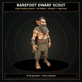 Dwarf Heroes Fantasy Warrior Kitbash Pack – High-Poly 10 Char - Model thumbnail 18