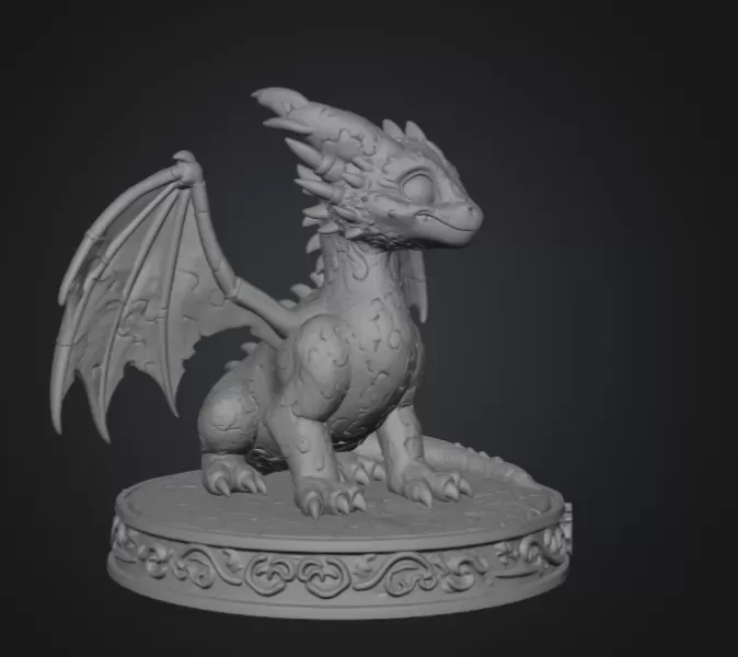 Colorful Kawaii Mosaic Dragon STL File for 3D Print - Model preview 10