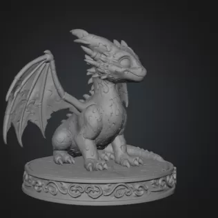 Colorful Kawaii Mosaic Dragon STL File for 3D Print