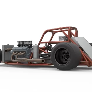 Supermodified front engine race car Base Version 3 Scale 1:25 - Model thumbnail 13