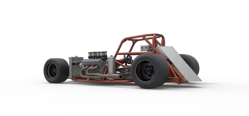 Supermodified front engine race car Base Version 3 Scale 1:25 - Model preview 13