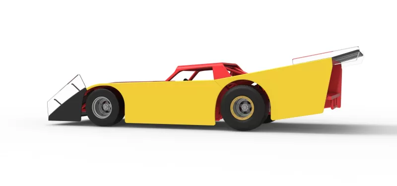 Vintage Dirt late model Race car Version 5 Scale 1:25 - Model preview 13