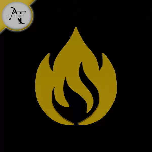 Simple Flame Symbol - 2D Art - Model preview 1