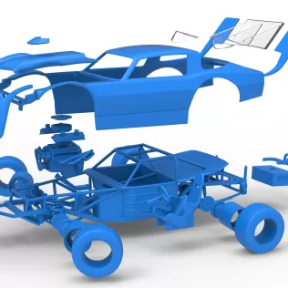 Vintage Dirt late model Race car V4 while turning Scale 1:25 - Model thumbnail 28