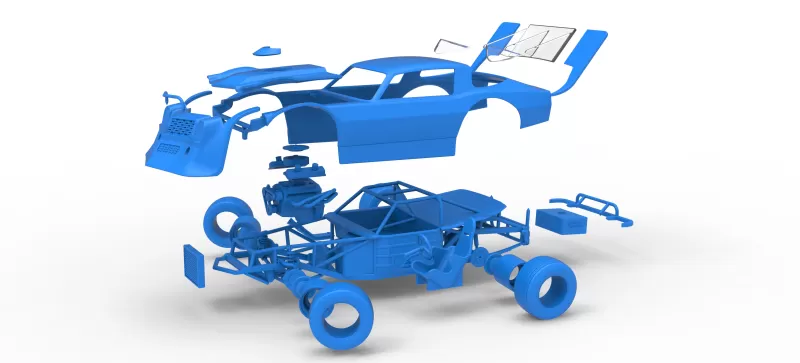 Vintage Dirt late model Race car V4 while turning Scale 1:25 - Model preview 28