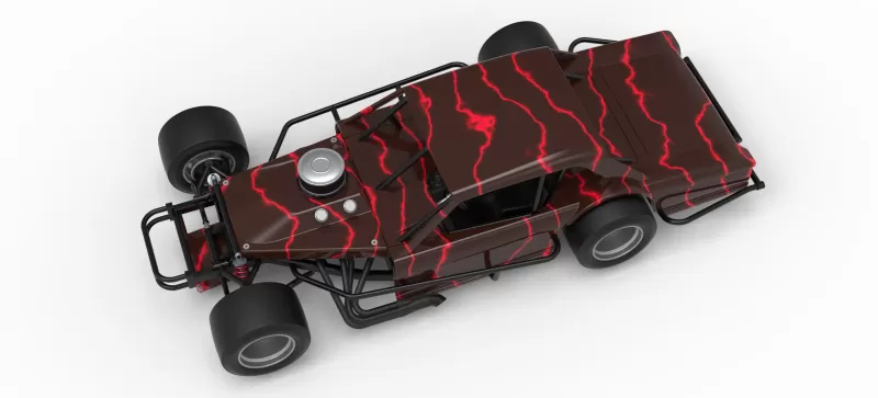 Vintage Asphalt Modified stock car V13 Scale 1:25 - Model preview 4