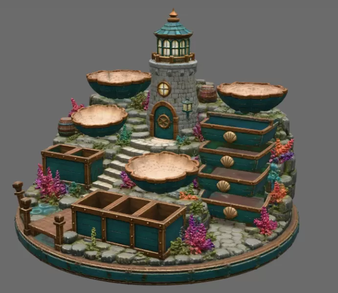 Lighthouse Jewelry Organizer STL File for 3D Print - Model preview 8
