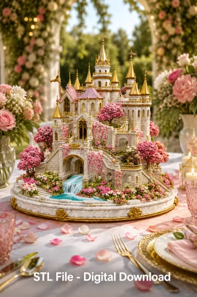 Blossom Crown Castle STL File for 3D Print - Model preview 1