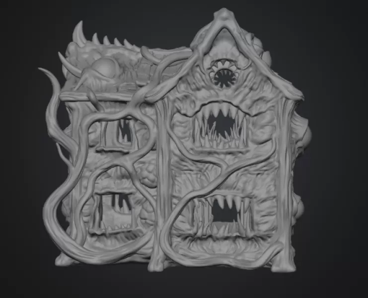 Flesh Monster Cottage STL for 3D Printing - Model preview 9