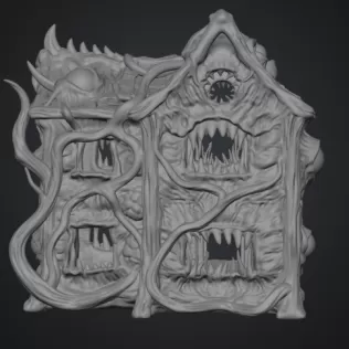 Flesh Monster Cottage STL for 3D Printing - Model thumbnail 9