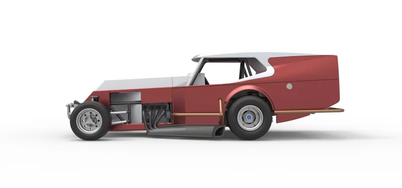 Vintage Dirt Modified stock car Version 5 Scale 1:25 - Model preview 9