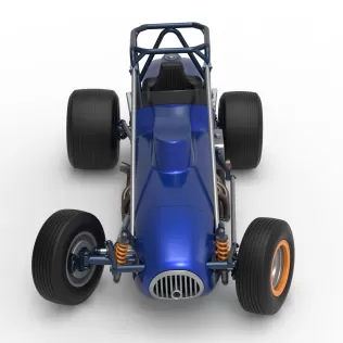 Dirt Silver Crown Champ car while turning Scale 1:25 - Model thumbnail 8