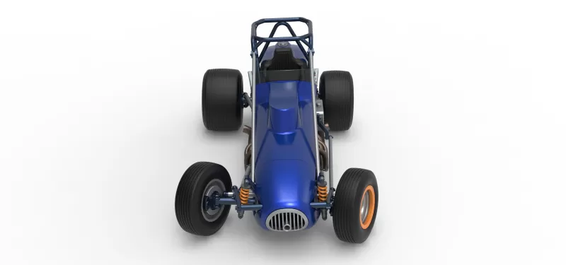 Dirt Silver Crown Champ car while turning Scale 1:25 - Model preview 8