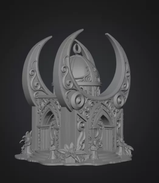 Celestial Moon Temple STL File for 3D Printing - Model preview 9