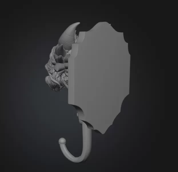 Wise Dragon Wall Hook STL File for 3D Print - Model preview 8