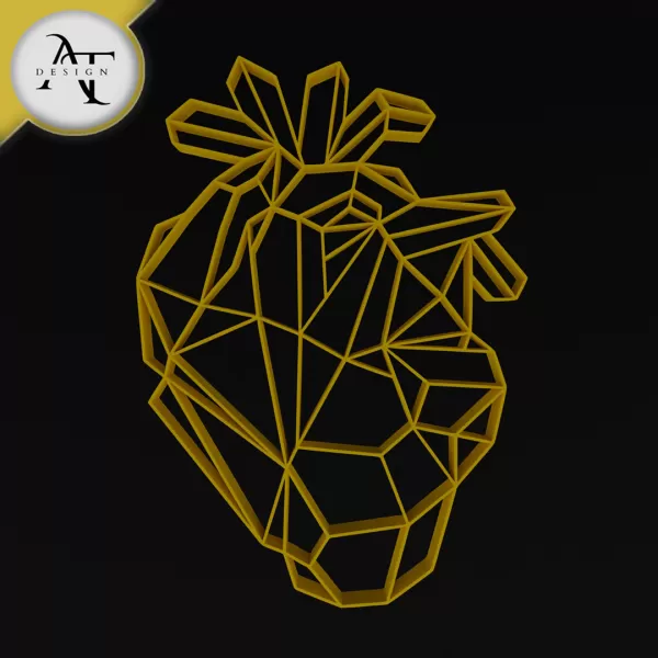 Heart - Geometric - 2D Wall Art Decor - Model preview 1