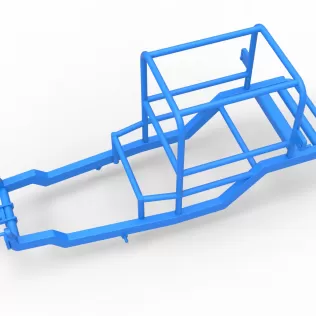 Frame of Vintage Supermodified stock car V2 Scale 1:25 - Model thumbnail 2