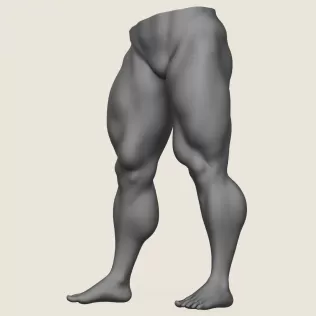 Muscular Man Leg Pose 07 - Model thumbnail 3