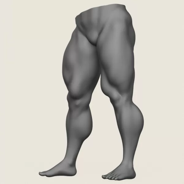 Muscular Man Leg Pose 07 - Model preview 3