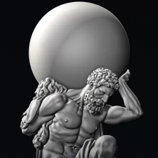 Hercules Statue Holding the Globe #RoZ - Model thumbnail 11