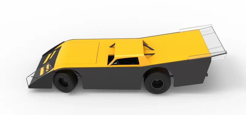 Vintage Dirt late model Race car V5 while turning Scale 1:25 - Model preview 10