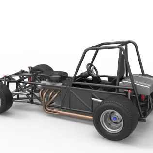 Vintage Dirt Modified stock car Base Version 4 Scale 1:25 - Model thumbnail 12