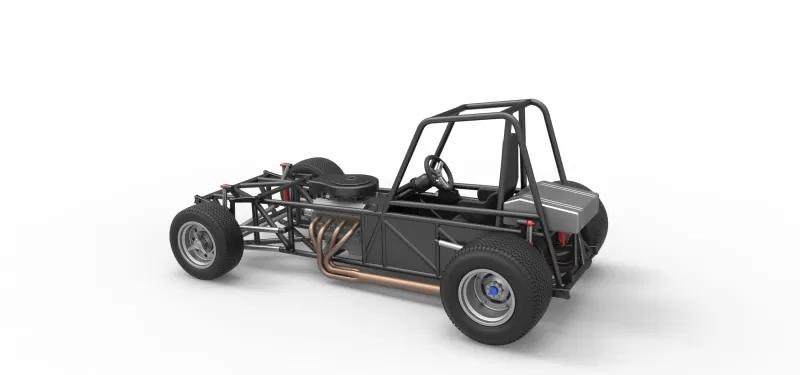 Vintage Dirt Modified stock car Base Version 4 Scale 1:25 - Model preview 12