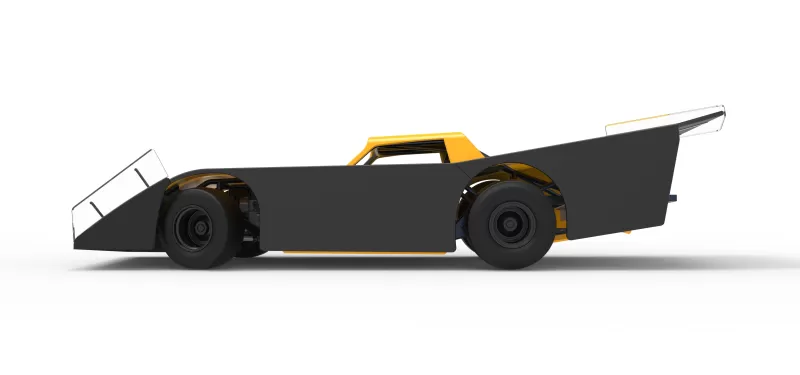Vintage Dirt late model Race car V5 while turning Scale 1:25 - Model preview 9