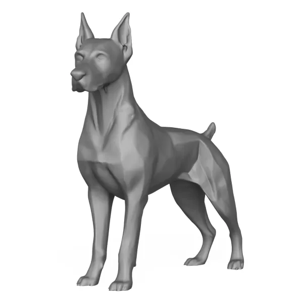 Doberman Dog 3D Print Model - Model preview 1