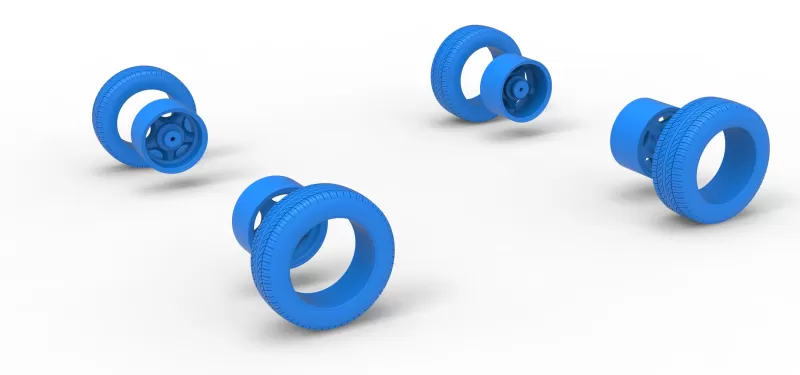 Wheel Set of New Zealand Vintage Stock car Scale 1:25 - Model preview 9