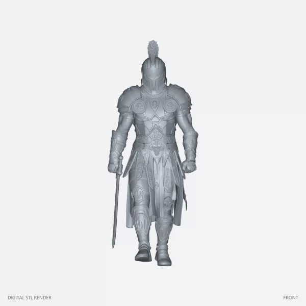 Crested Sword Legionnaire Statue - STL - Model preview 1