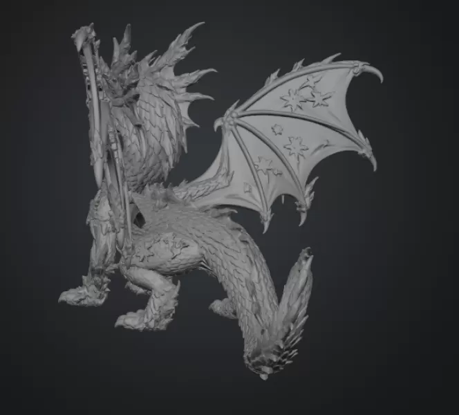 Winter Frost Dragon STL File for 3D Print - Model preview 14