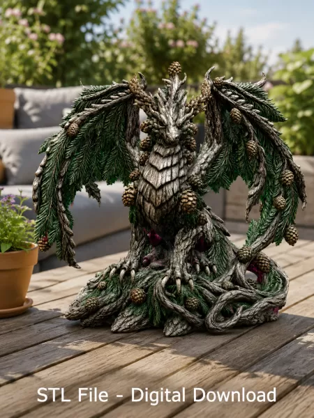 Ancient Forest Guardian Dragon STL File for 3D Print - Model preview 4