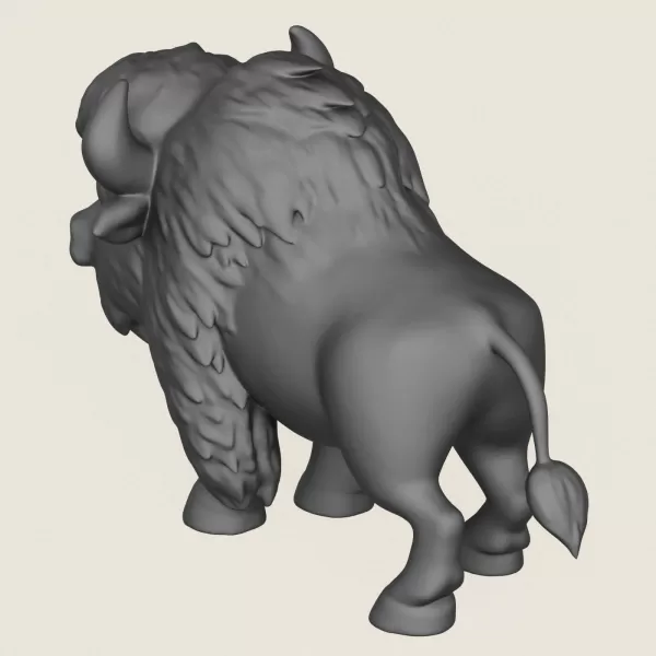 Cartoon Bison Print Ready 3D Model - Model preview 5