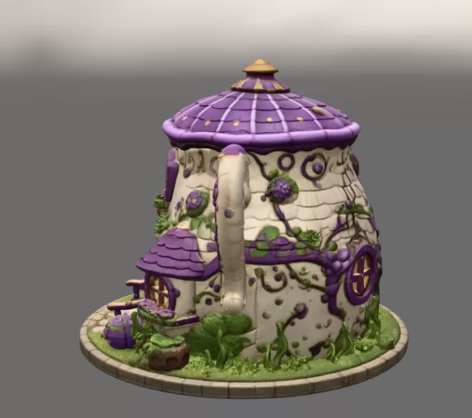 Enchanted Teapot Cottage STL File for 3D Print - Model preview 10