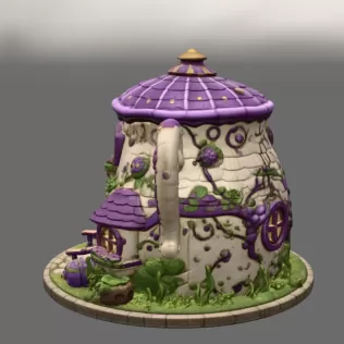 Enchanted Teapot Cottage STL File for 3D Print - Model thumbnail 10