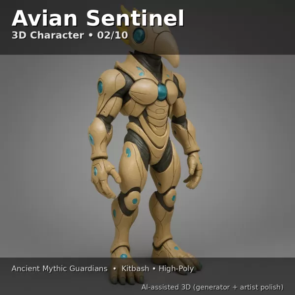 Ancient Mythic Guardians – 10x High-Poly Character Pack - Model preview 4