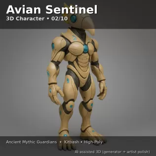 Ancient Mythic Guardians – 10x High-Poly Character Pack - Model thumbnail 4