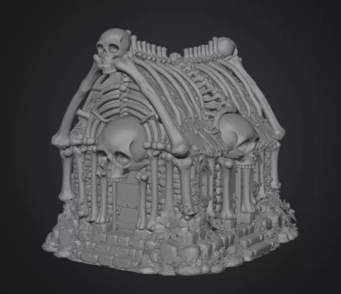 Gothic Bone House STL File for 3D Print - Model preview 10