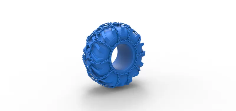 Tire of Timberjack with chains Scale 1:25 - Model preview 9