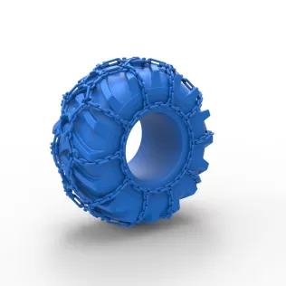 Tire of Timberjack with chains Scale 1:25 - Model thumbnail 9