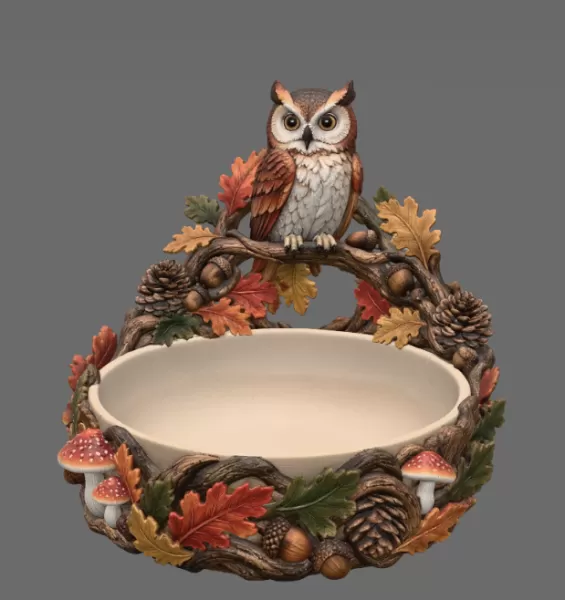 Autumn Owl Bowl Organizer STL File for 3D Print - Model preview 8