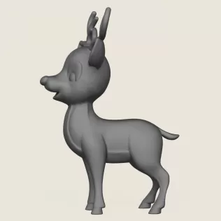 Cartoon Deer Print Ready 3D Model - Model thumbnail 3