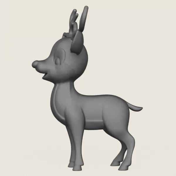 Cartoon Deer Print Ready 3D Model - Model preview 3