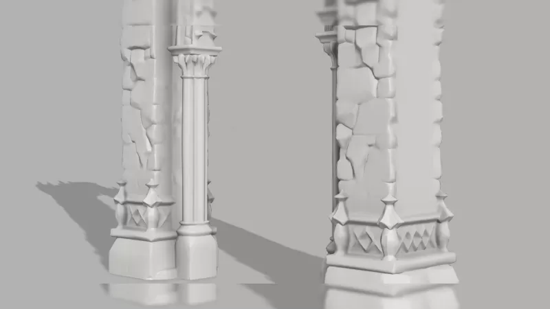Gothic Arch Gate - Medieval Halloween Decor - Model preview 5